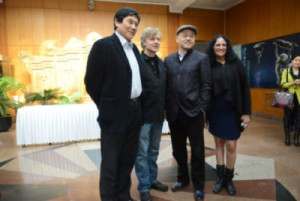 (Left to right) - Wang Ying, Senior Advisor to CCTV Animation and Vice President of China Creative Industry Alliance; Barry Cook; Jiang Junhua, Business Development Director of China Creative Industry Alliance; Marina Martins, CEO of Pigmental